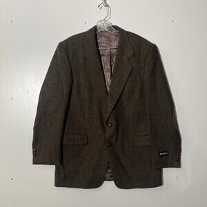Vintage‎ NWT BROOKCRAFT Brown Lambs Wool Tweed Knit Blazer Men’s Size 40R